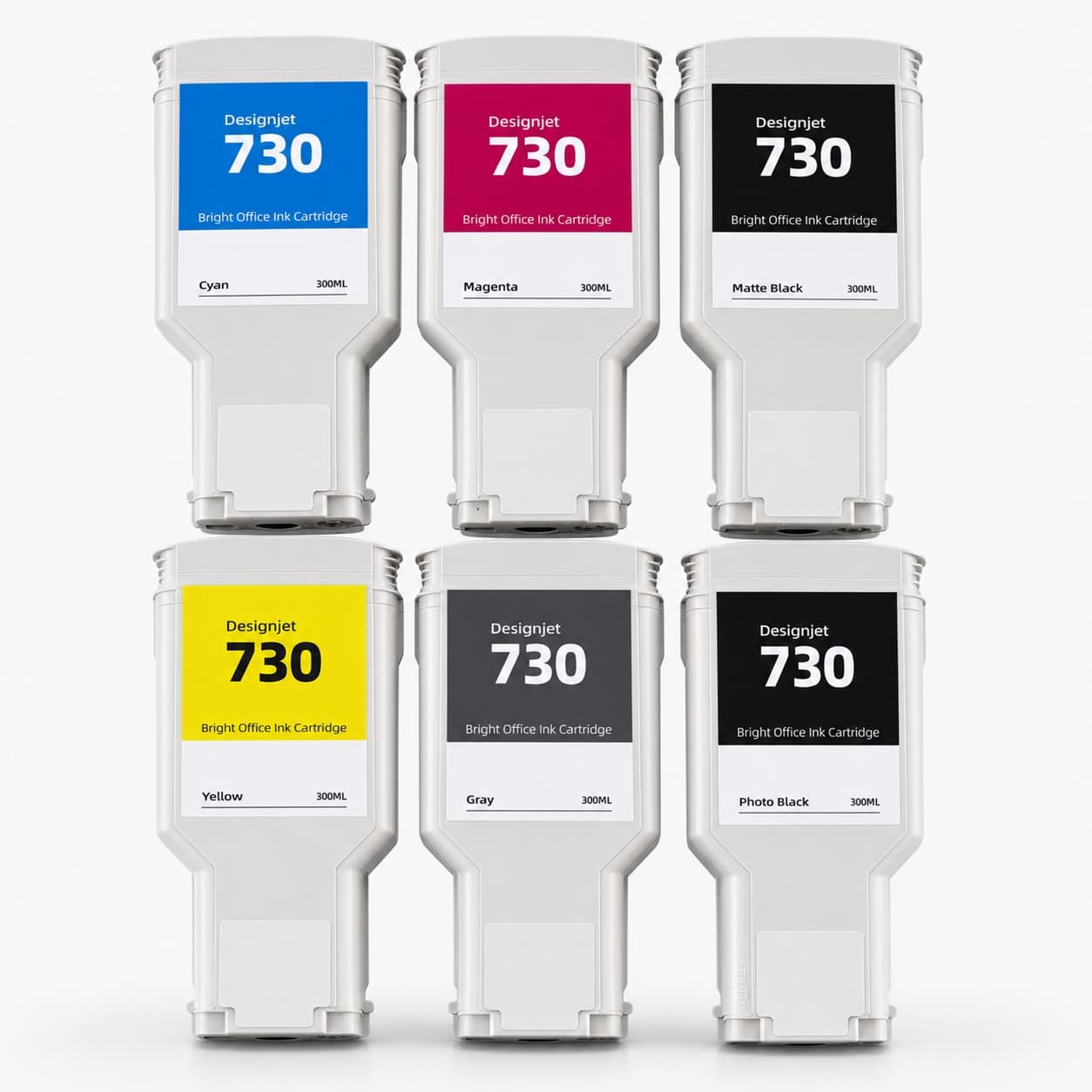 Compatible HP 730 300ML plotter ink cartridge.