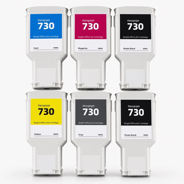 Compatible HP 730 300ML plotter ink cartridge.