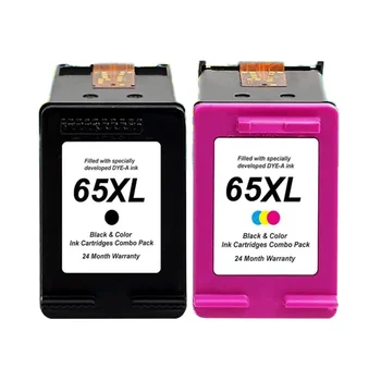 Remanufactured Ink Cartridge 65XL Black Cotton 65x65x10cm for HP Envy 5055 Deskjet 3755 2640 Printers for Painting Canvas